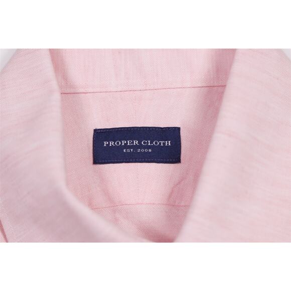 Proper Cloth Lot of 2 Custom Made Cotton Linen Button-Up Shirts Slim Medium - Picture 5 of 12